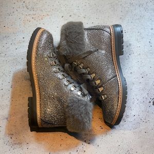 INC International Concepts Women’s Dark Gray Pravale 3 Boots with Fur